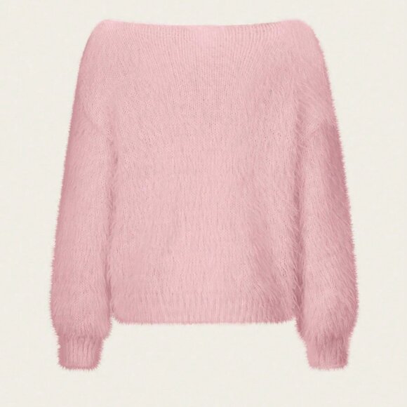 Pink Casual Women's Laid-Back Sweater - Picture 4 of 4